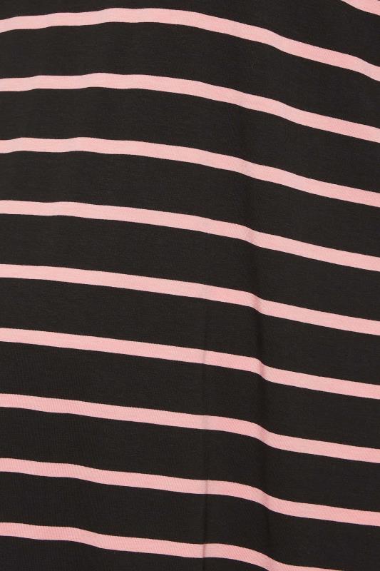 BUMP IT UP MATERNITY Plus Size Black Stripe Split Hem T-Shirt | Yours Clothing 5
