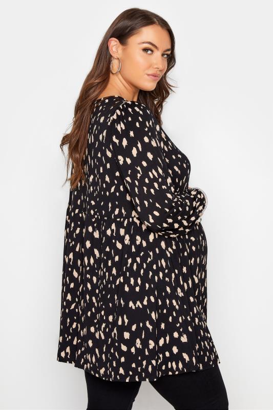 Women's Plus Size Bump It Up Maternity Black Leopard Print Tape Top 