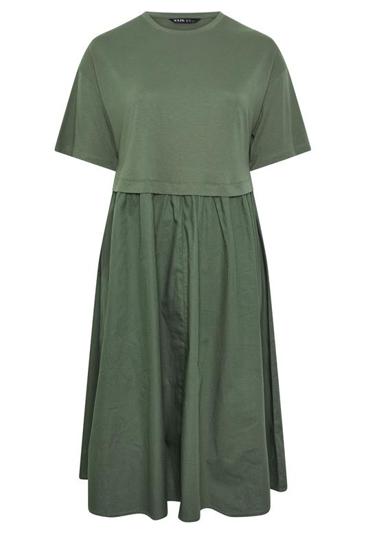 green poplin midi dress Karen Millen Cotton Poplin Shirred Waist Midi Dress in Green