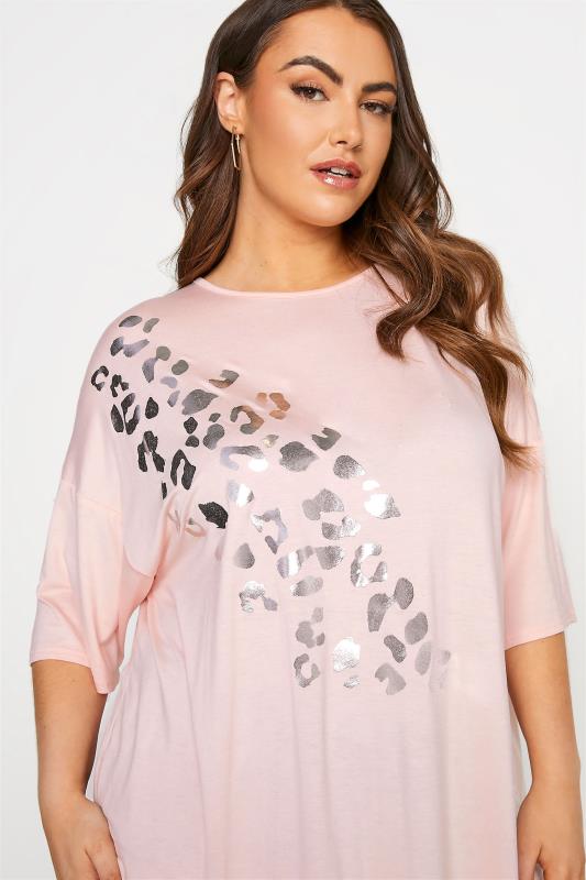 LIMITED COLLECTION Pink Foil Leopard Print Oversized Tee_D.jpg