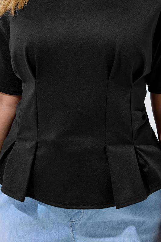 LIMITED COLLECTION Plus Size Black Cinched Waist T-Shirt | Yours Clothing 4