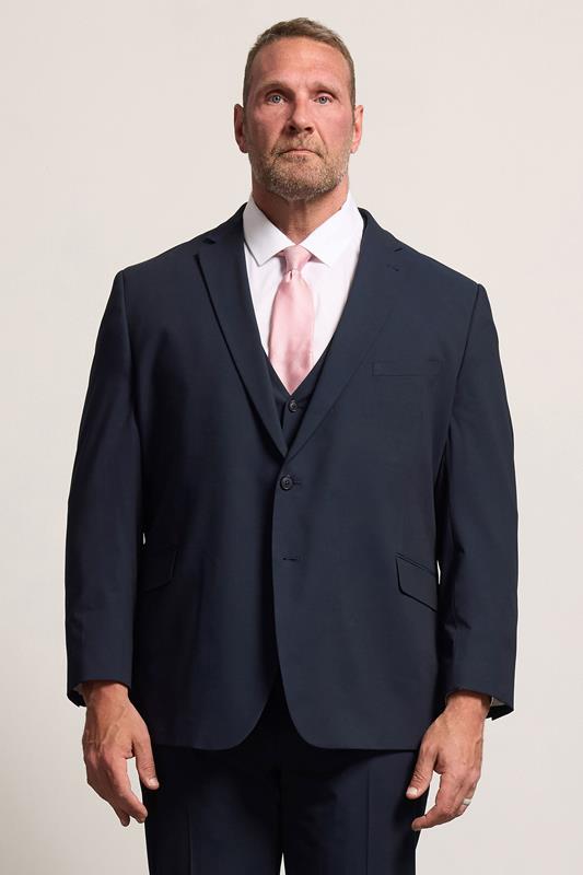  D555 Big & Tall Veste de costume bleu marine