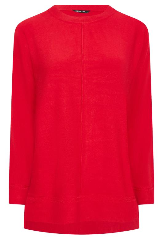 YOURS Plus Size Red Front Seam Detail Jumper | Yours Clothing 6