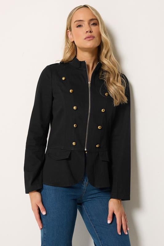  LTS Tall zwarte militaire jas