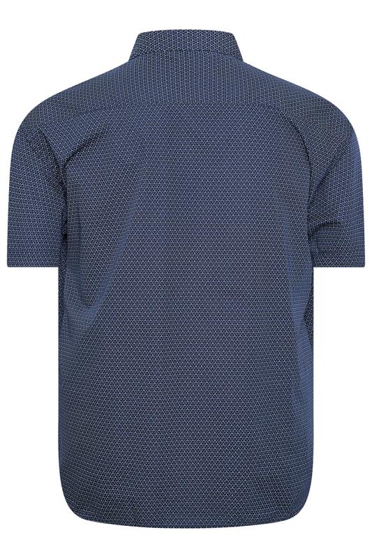 KAM Big & Tall Navy Blue Geo Print Shirt | BadRhino 4