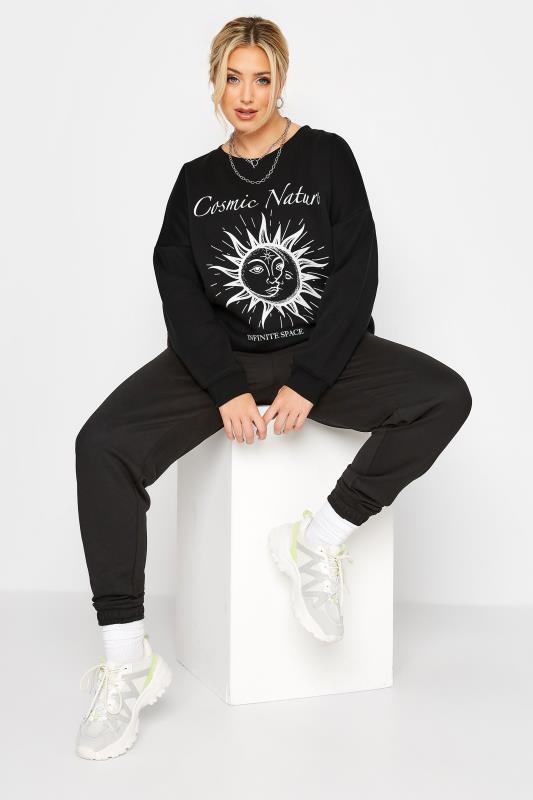 LIMITED COLLECTION Plus Size Sun & Moon 'Cosmic Nature' Black Sweatshirt | Yours Clothing 2