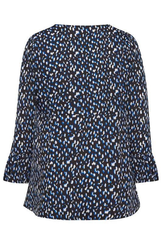 LIMITED COLLECTION Plus Size Curve Blue & White Dalmatian Print Blouse | Yours Clothing 7
