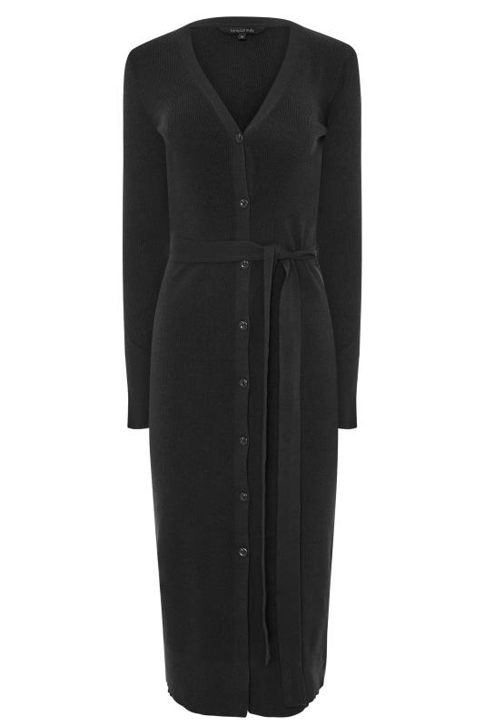 Tall Black Button Through Knitted Cardigan Dress 6
