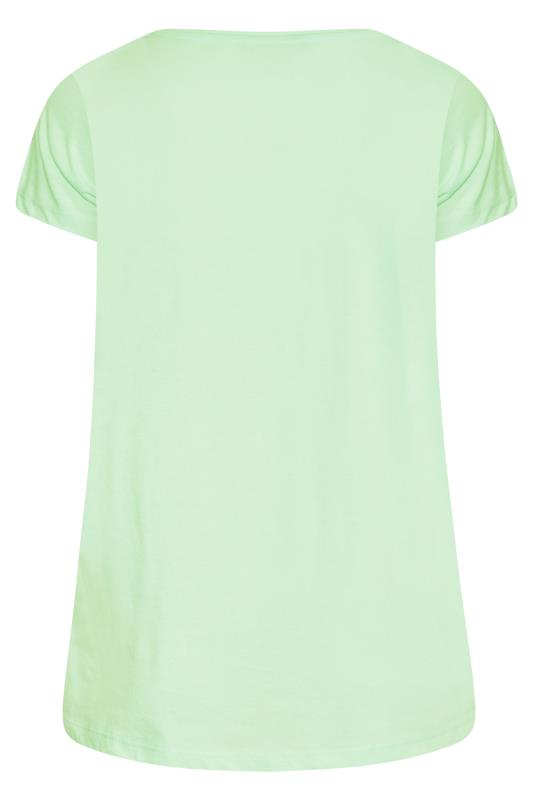Curve Lime Green Short Sleeve Basic T-Shirt 6