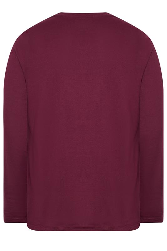 BadRhino Big & Tall Wine Red Extra Long Long Sleeve T-Shirt 2