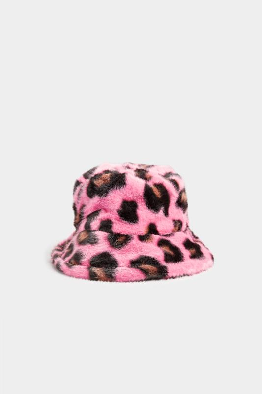 Pink Leopard Print Faux Fur Bucket Hat_B.jpg