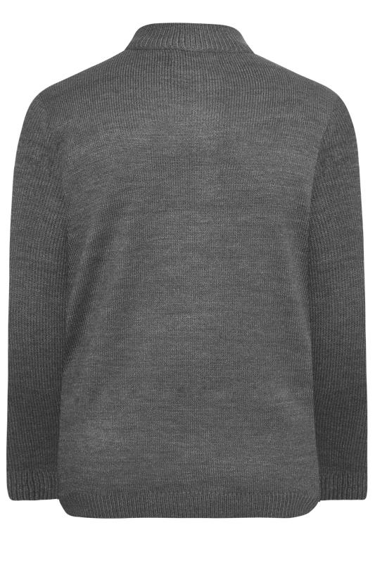 BadRhino Charcoal Grey Essential Quarter Zip Knitted Jumper | BadRhino 4