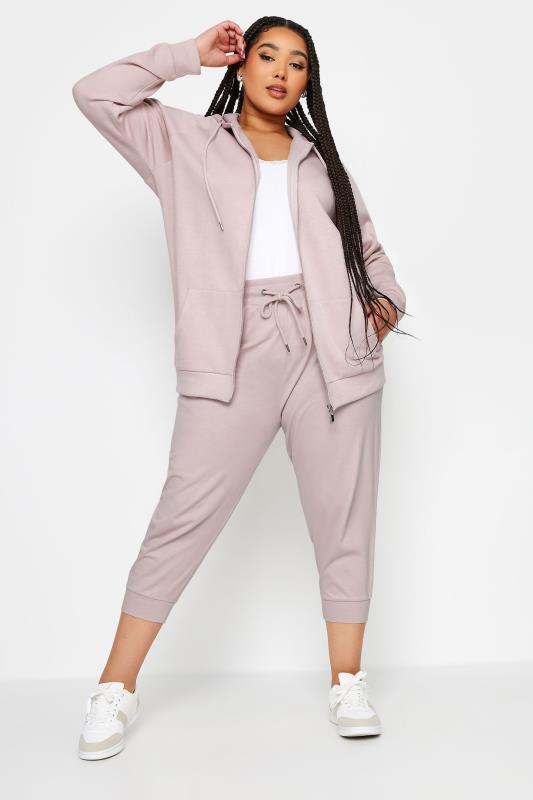 YOURS Plus Size Dusty Pink Zip Through Hoodie | Yours Clothing 2