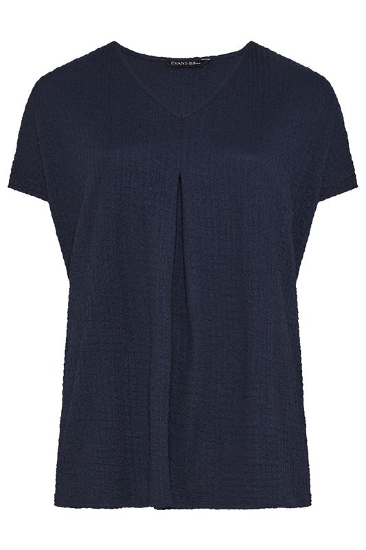 EVANS Plus Size 2 Pack Navy & Blue Pleat Tops | Evans 7