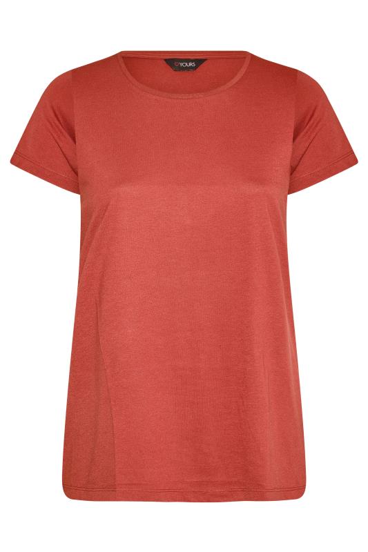 Curve Rust Orange Short Sleeve Basic T-Shirt_F.jpg