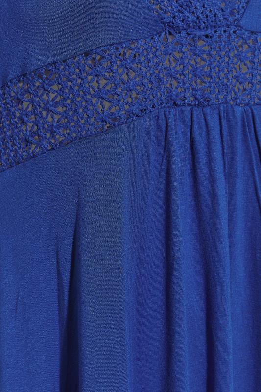 YOURS Plus Size Blue Crochet Detail Dress | Yours Clothing  5