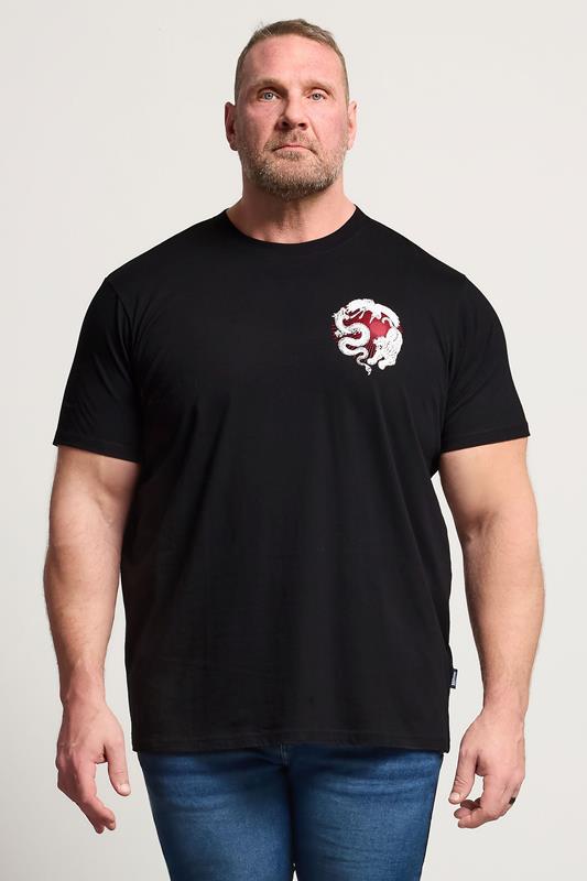  BadRhino Big & Tall Black Japanese Animal Graphic T-Shirt