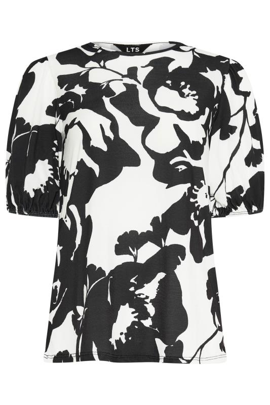 LTS Tall Women's White Monochromatic Floral Print Top | Long Tall Sally 5