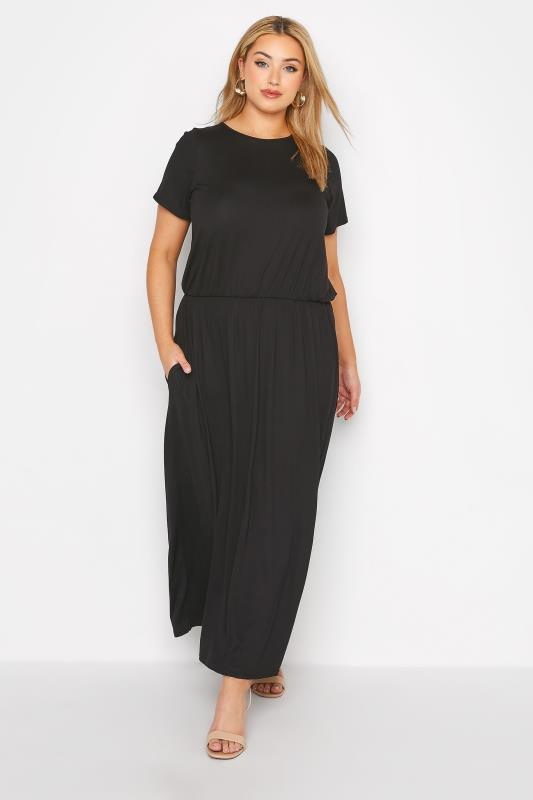 Großen Größen  YOURS LONDON Curve Black Pocket Maxi Dress