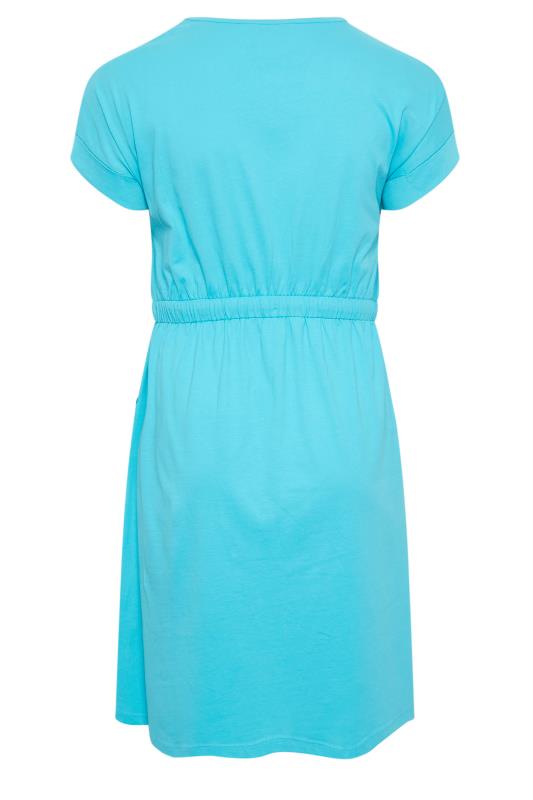 Plus Size Blue Cotton T-Shirt Dress | Yours Clothing 8