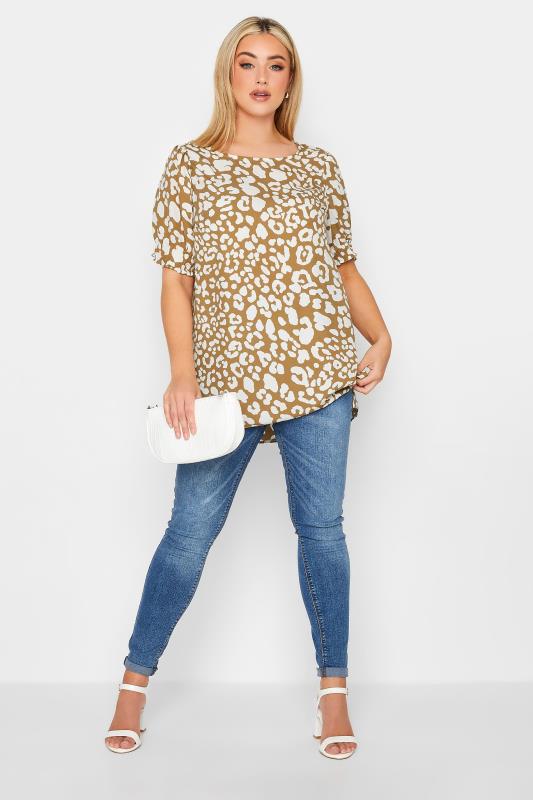 YOURS Curve Plus Size White Polka Dot Print Short Sleeve Blouse | Yours Clothing  2