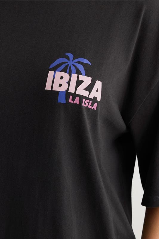 YOURS Plus Size Black 'Ibiza' Sleep Tee Nightdress | Yours Clothing 4