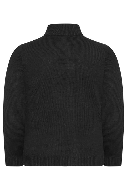 BadRhino Big & Tall Black Essential Full Zip Knitted Jumper 4