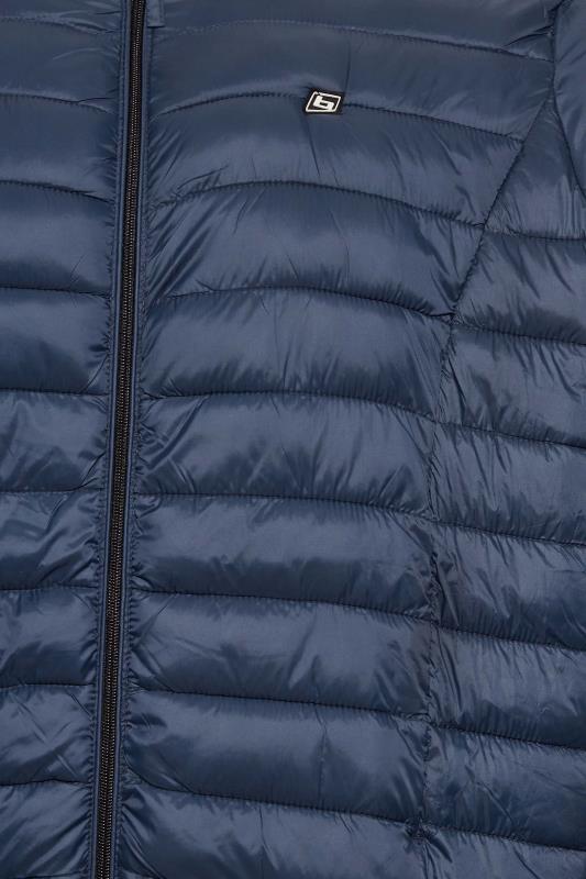 BLEND Big & Tall Navy Blue Hooded Padded Jacket | BadRhino 2