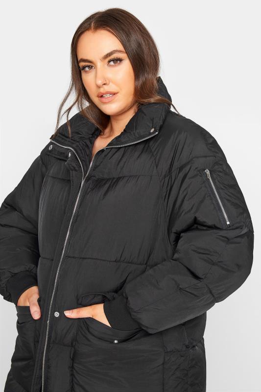 Plus Size Black Maxi Puffer Coat | Yours Clothing 4