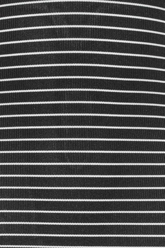 Petite Black Stripe Frill Shoulder Top | PixieGirl 5