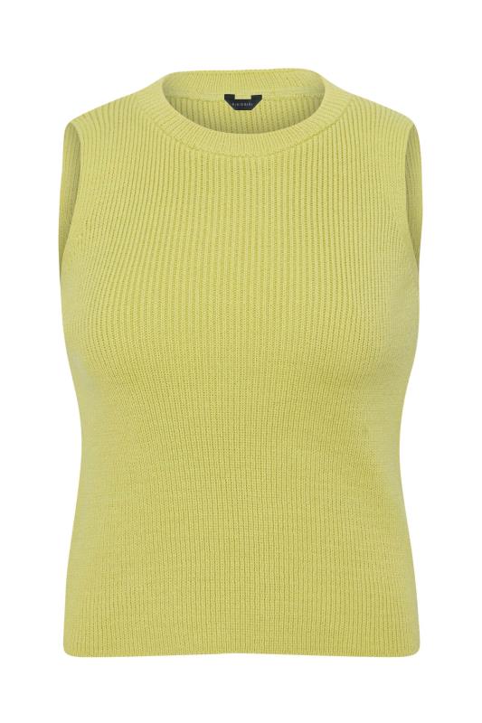 Petite Lime Green High Neck Knitted Vest Top | PixieGirl  6