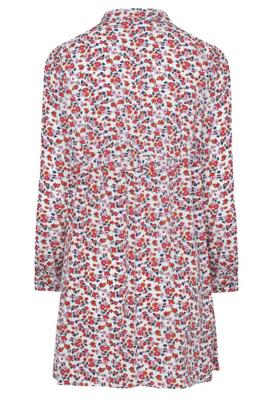 M&Co White Floral Print Tie Waist Tunic Shirt | M&Co 7