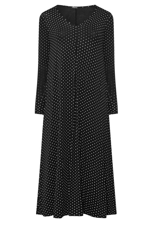 LIMITED COLLECTION Plus Size Black Polka Dot Pleat Front Dress | Yours Clothing 6