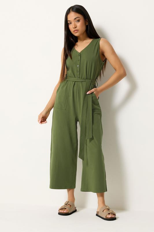  M&Co Petite kakigroene mouwloze jumpsuit