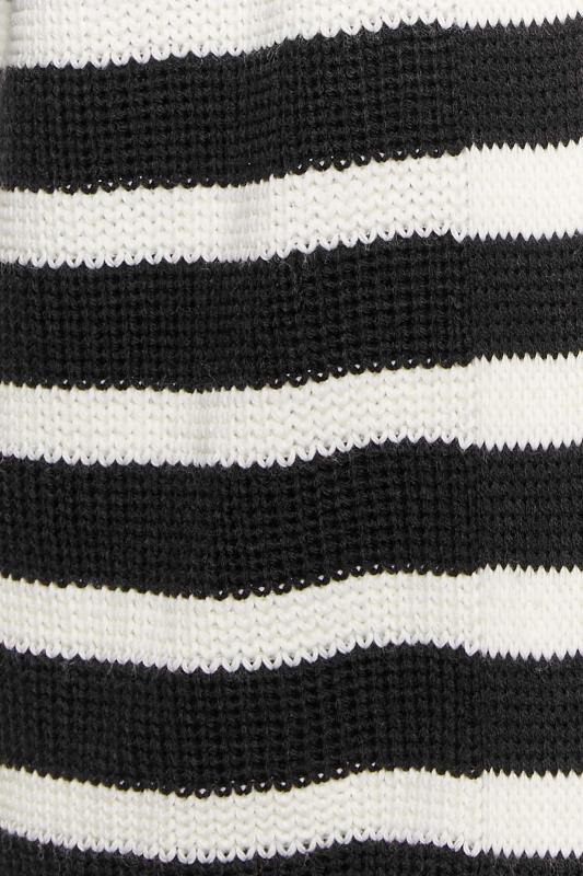 Curve Womens Plus Size Black & White Stripe Knit Balloon Sleeve Cardigan | Yours Clothing 5
