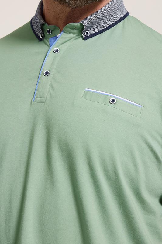BadRhino Big & Tall Green Chambray Pocket Polo Shirt | BadRhino 5