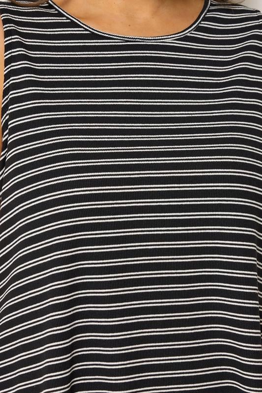 YOURS Plus Size Black Stripe Soft Touch Swing Vest Top | Yours Clothing 4