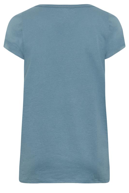 Curve Plus Size Blue Basic Short Sleeve T-Shirt | Yours Clothing  7