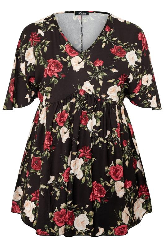 LIMITED COLLECTION Black Floral Kimono Sleeve Top 4