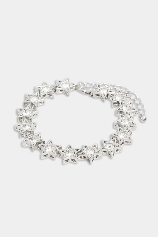 Silver Diamante Star Bracelet | Yours Clothing  2