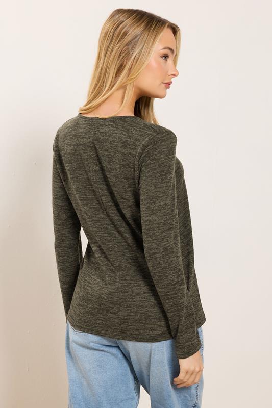 M&Co Brown Button Detail Long Sleeve Tunic Top | M&Co 2