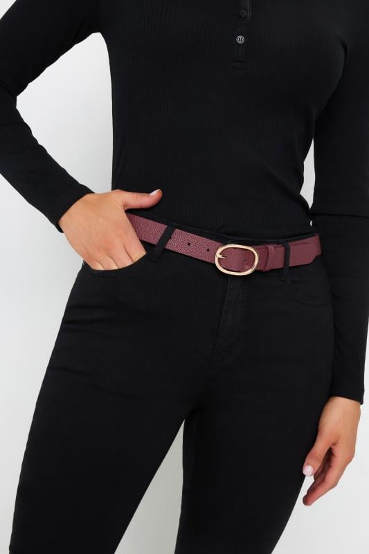 LTS Burgundy Red Oval Buckle Belt | Long Tall Sally 1