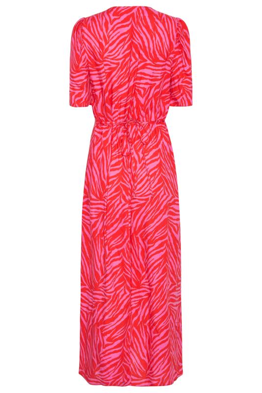 LTS Tall Bright Pink Zebra Print Tea Dress_BK.jpg