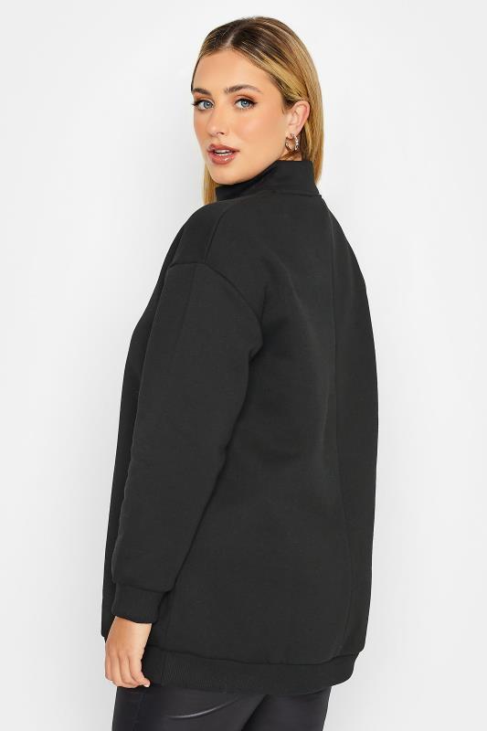 Curve Plus Size Black & Silver Sequin Embellished Half Zip Sweatshirt | Yours Clothing  4