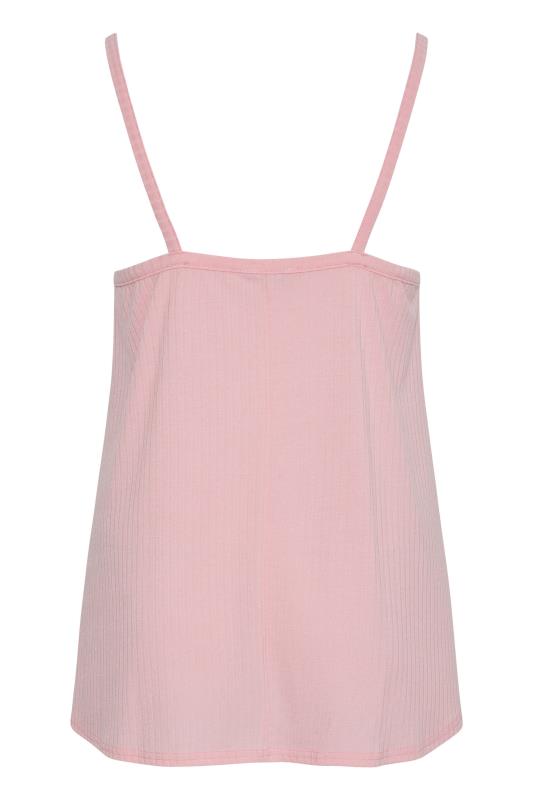 LIMITED COLLECTION Curve Dusky Pink Rib Swing Cami Top 6