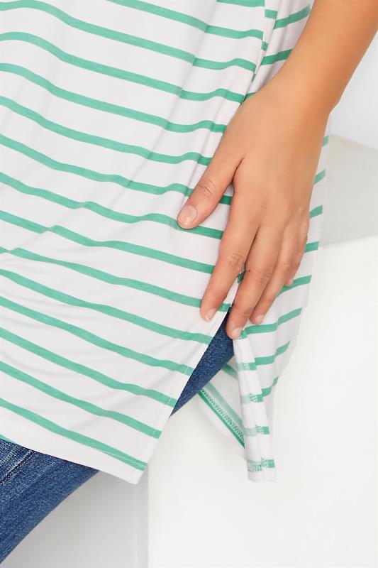 LIMITED COLLECTION Curve Green & White Stripe Oversized T-Shirt_D.jpg