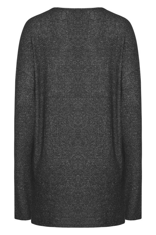 LTS Tall Charcoal Grey Henley Soft Touch Lounge Top 8