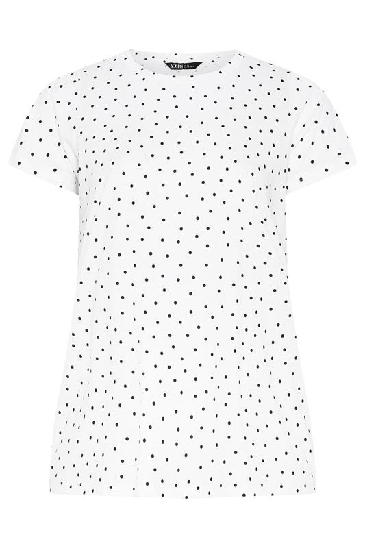 YOURS Plus Size Polka Dot Short Sleeve Top | Yours Clothing 5
