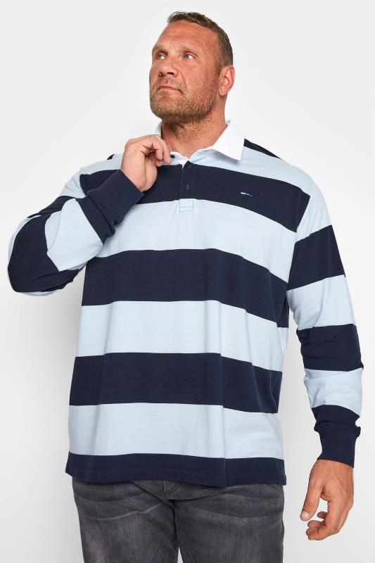  dla puszystych BadRhino Navy & Blue Stripe Rugby Shirt