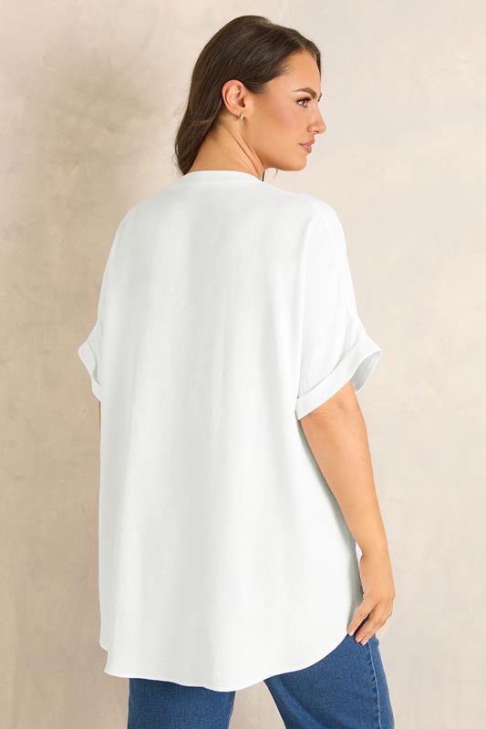 EVANS Plus Size White Short Sleeve Utility Blouse | Evans  4